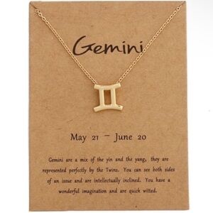14K Gold Plated Gemini Necklace NWT
